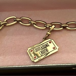 Juicy Couture Gold Toggle Bracelet w 3 JC Charms!